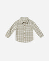 Collared Long Sleeve Shirt Pewter Plaid