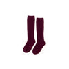 WIne Cable Knit Knee High Socks