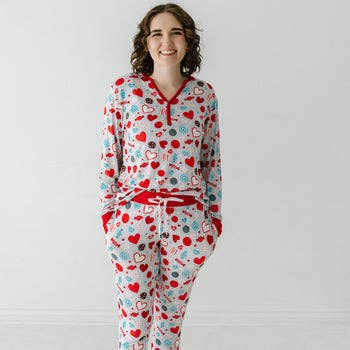 Gray Sweet Valentine Women's Bamboo Pajama Set - Mike & Jojo Baby Boutique