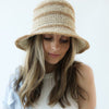 Sal Crochet Bucket Hat - Natural Striped
