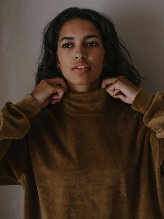 Women's Velvet Sweater - Main Image