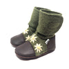 Embroidered Felted Wool Booties Fall Daisy