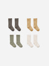 Ribbed Socks Set | Fern, Charcoal, Natural, Honey