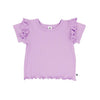 Baby/Kid's/Youth Rib-Knit Ruffle Shoulder Tee | Orchid