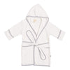 Toddler Bath Robe in Cloud with Storm Trim