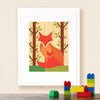 Print on Wood Fox Baby 11"x14" Matted