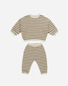 Waffle Slouch Set Olive Stripe