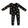 Printed Toddler Pajama Set in Midnight Deer