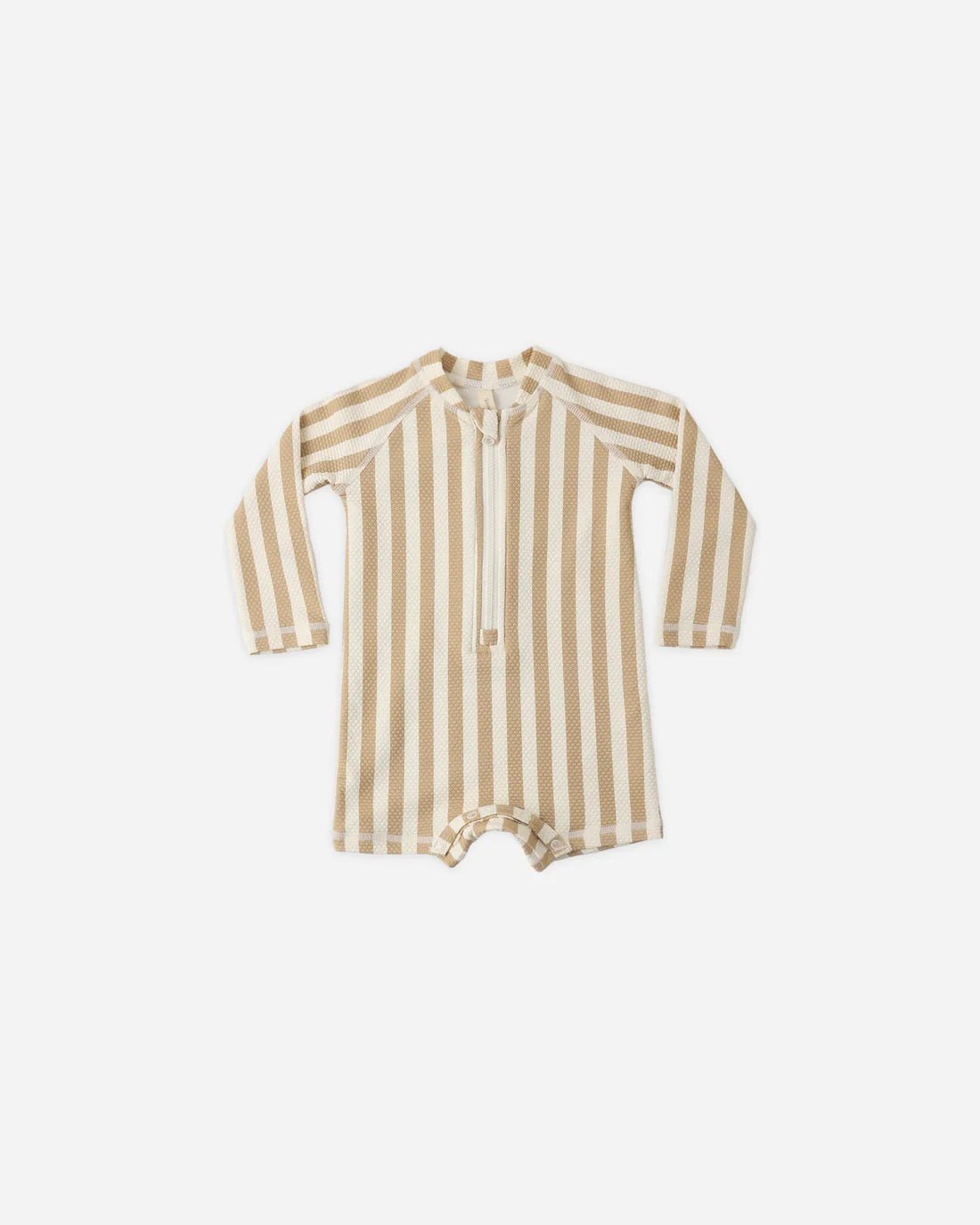 Long Sleeve One-Piece Rashguard Retro Latte Stripe