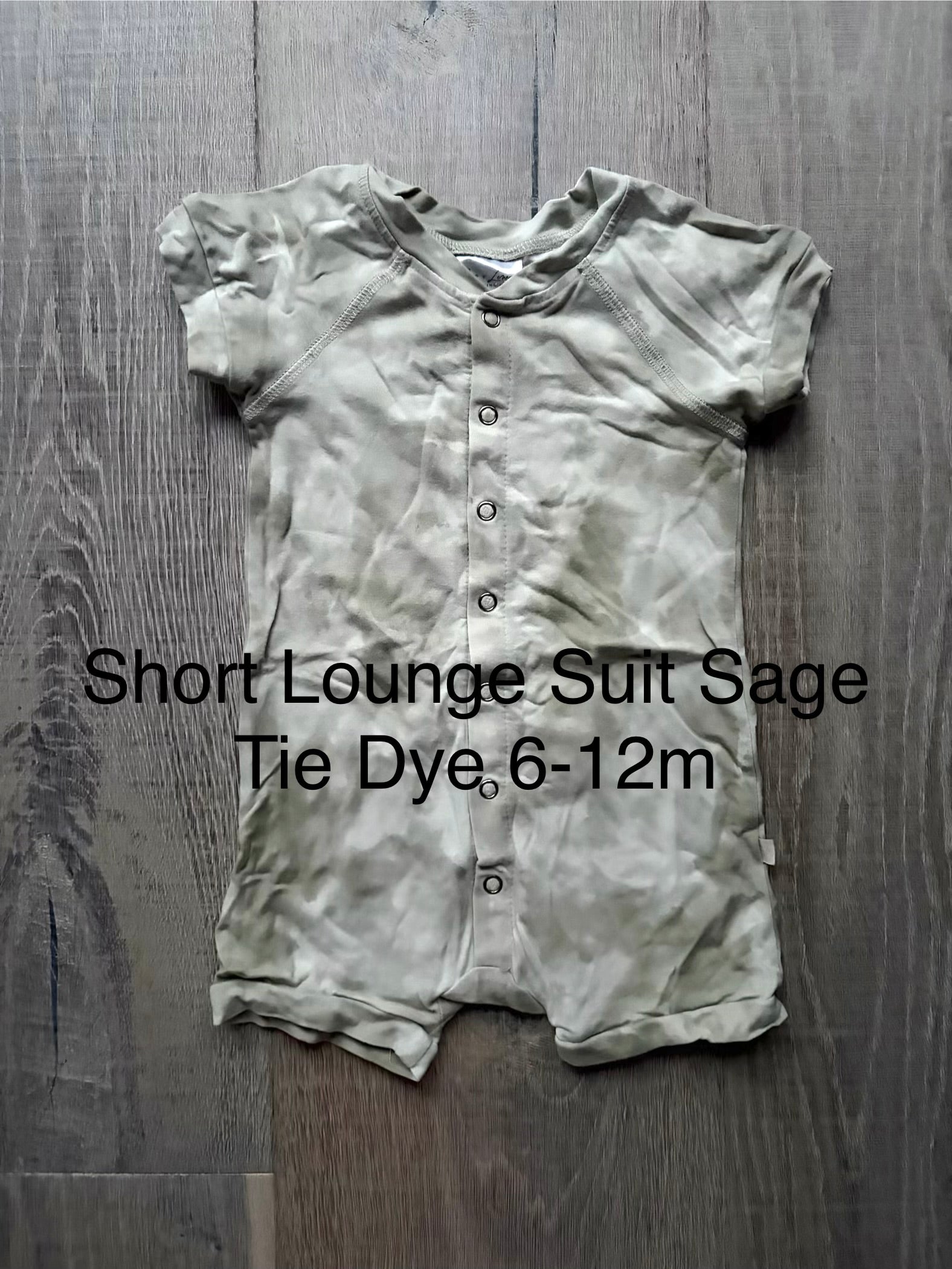 Short Lounge Suit Sage Tie Dye 6-12m