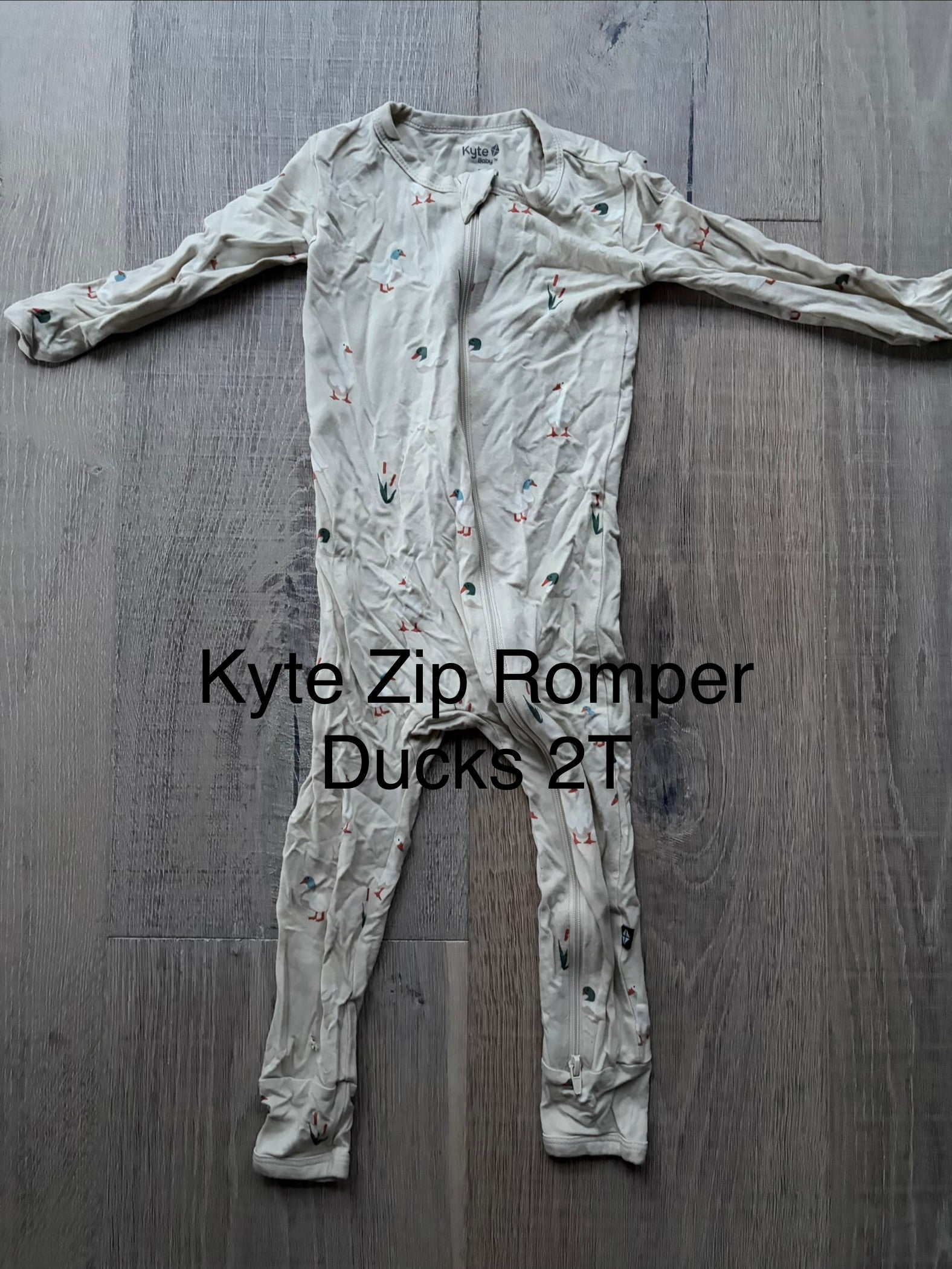 Kyte Zip Romper Ducks 2T