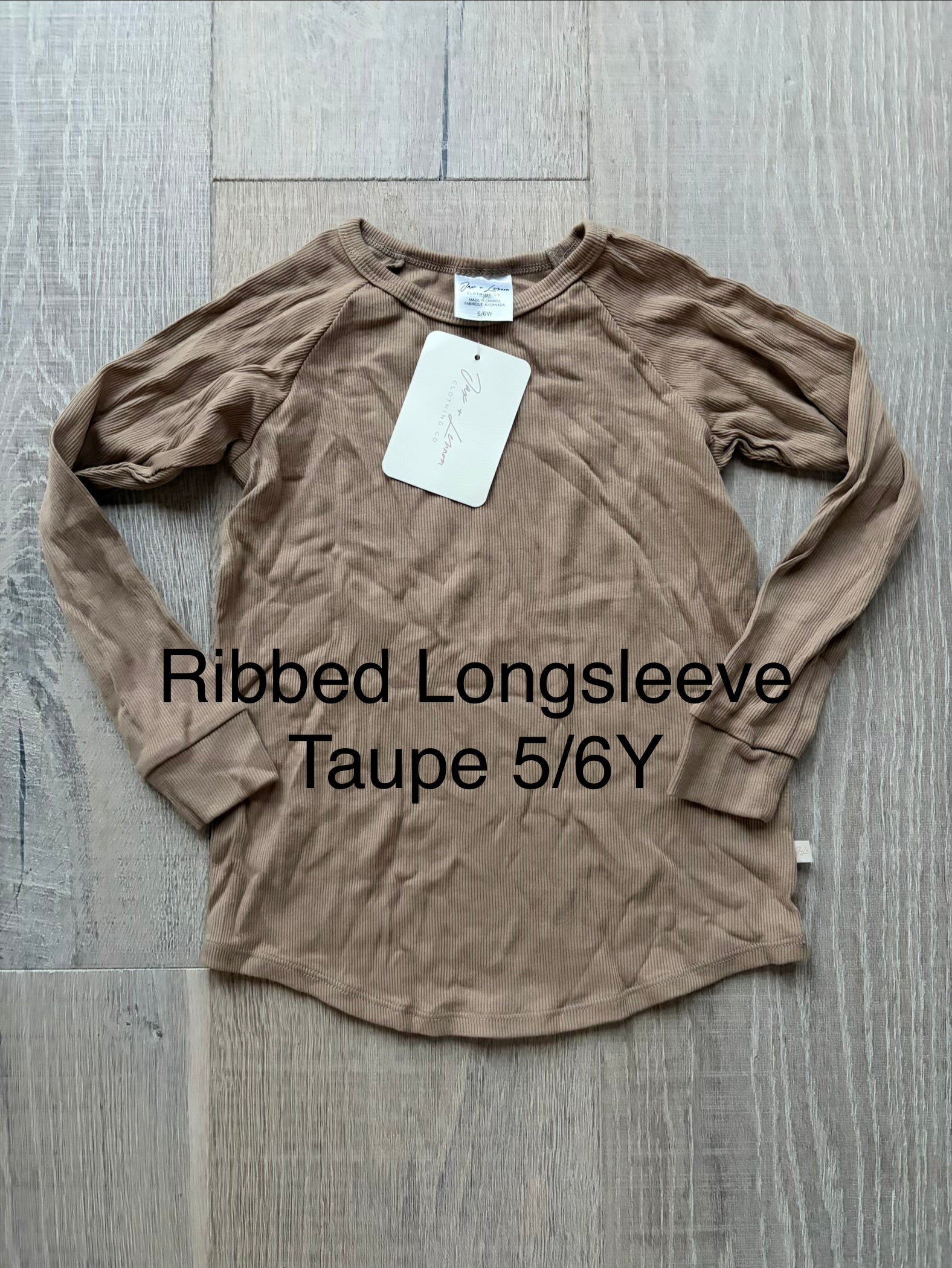 Ribbed Longsleeve Taupe 5/6Y
