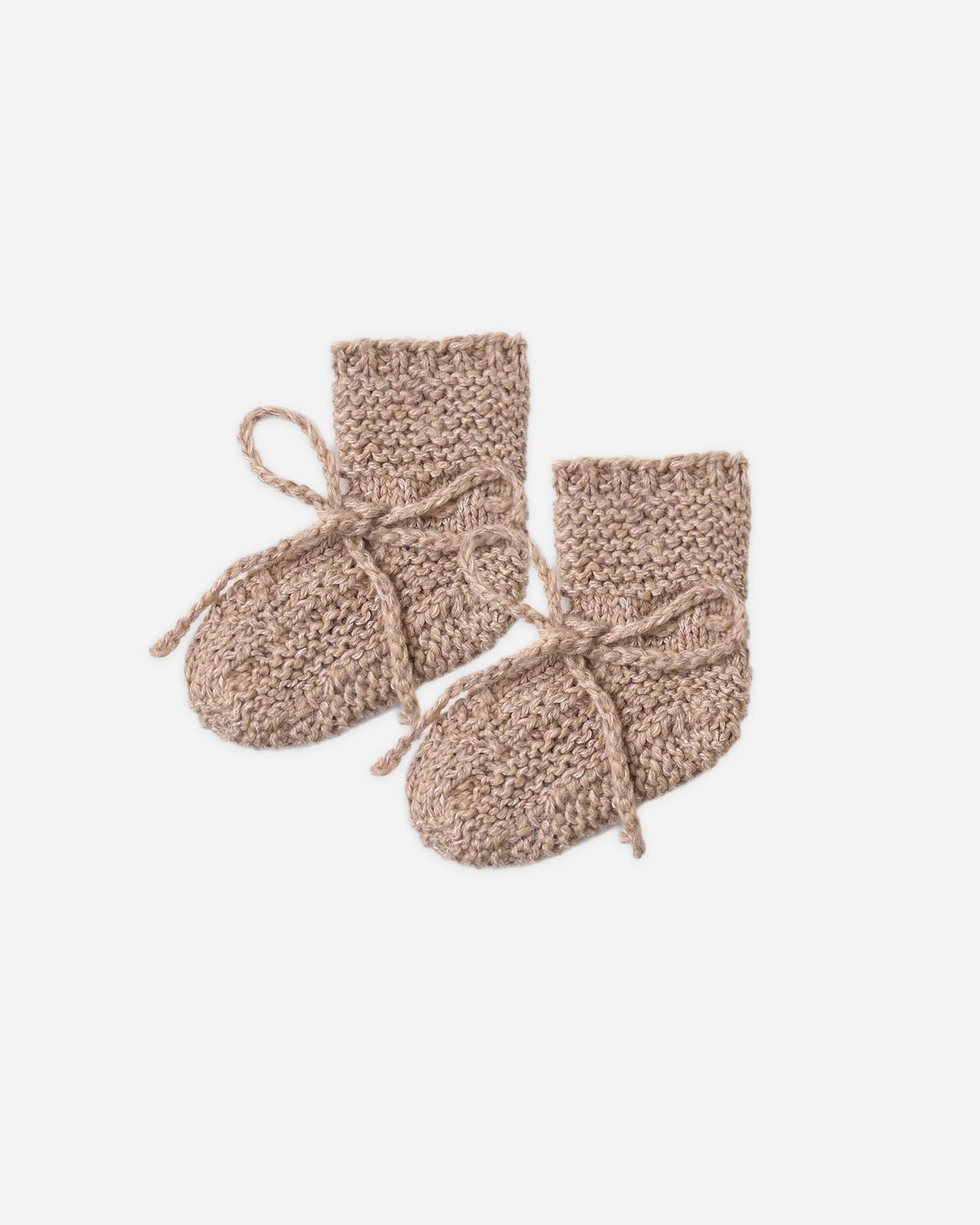 Knit Booties Heathered Almond
