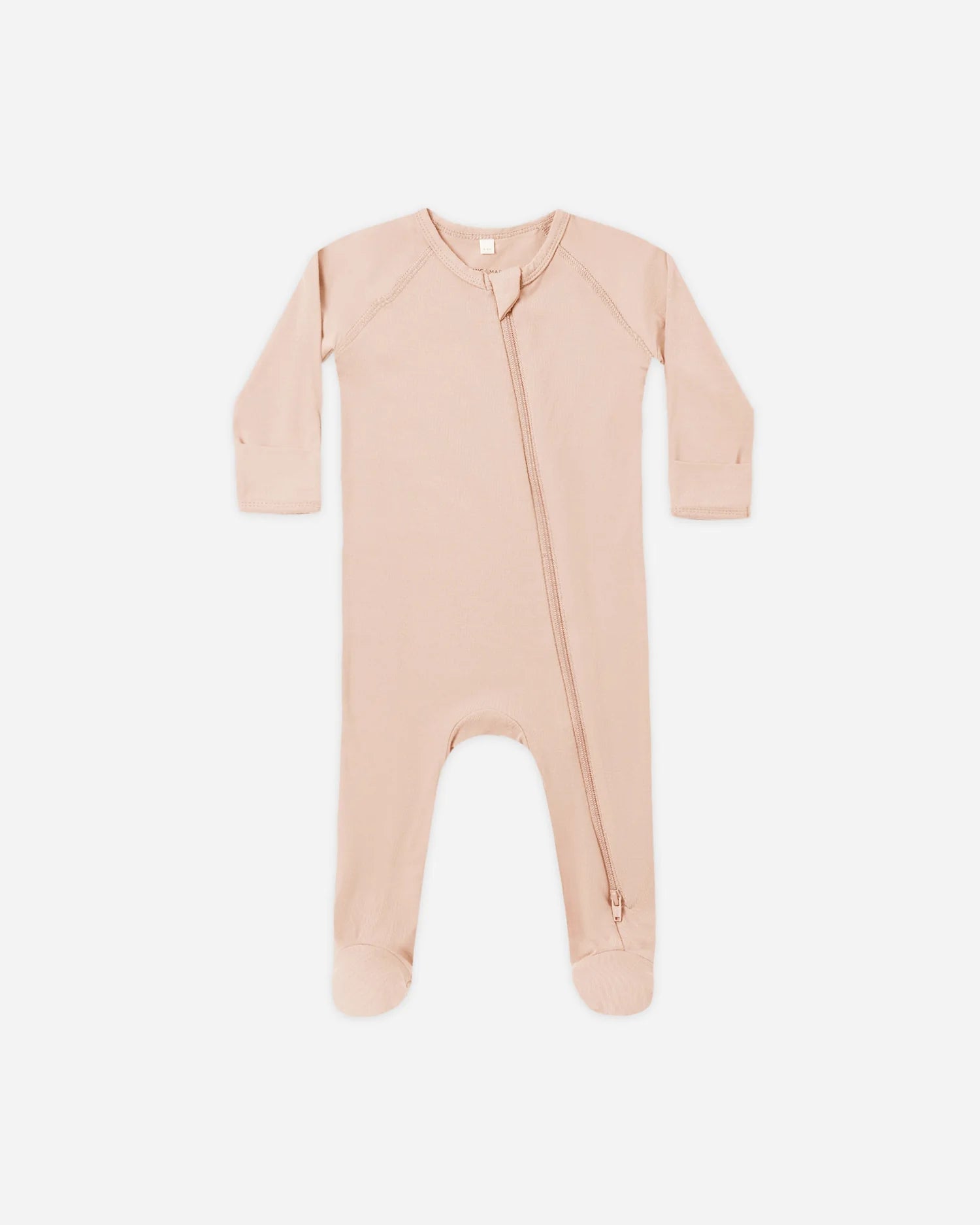 Bamboo Zip Footie Dusty Rose