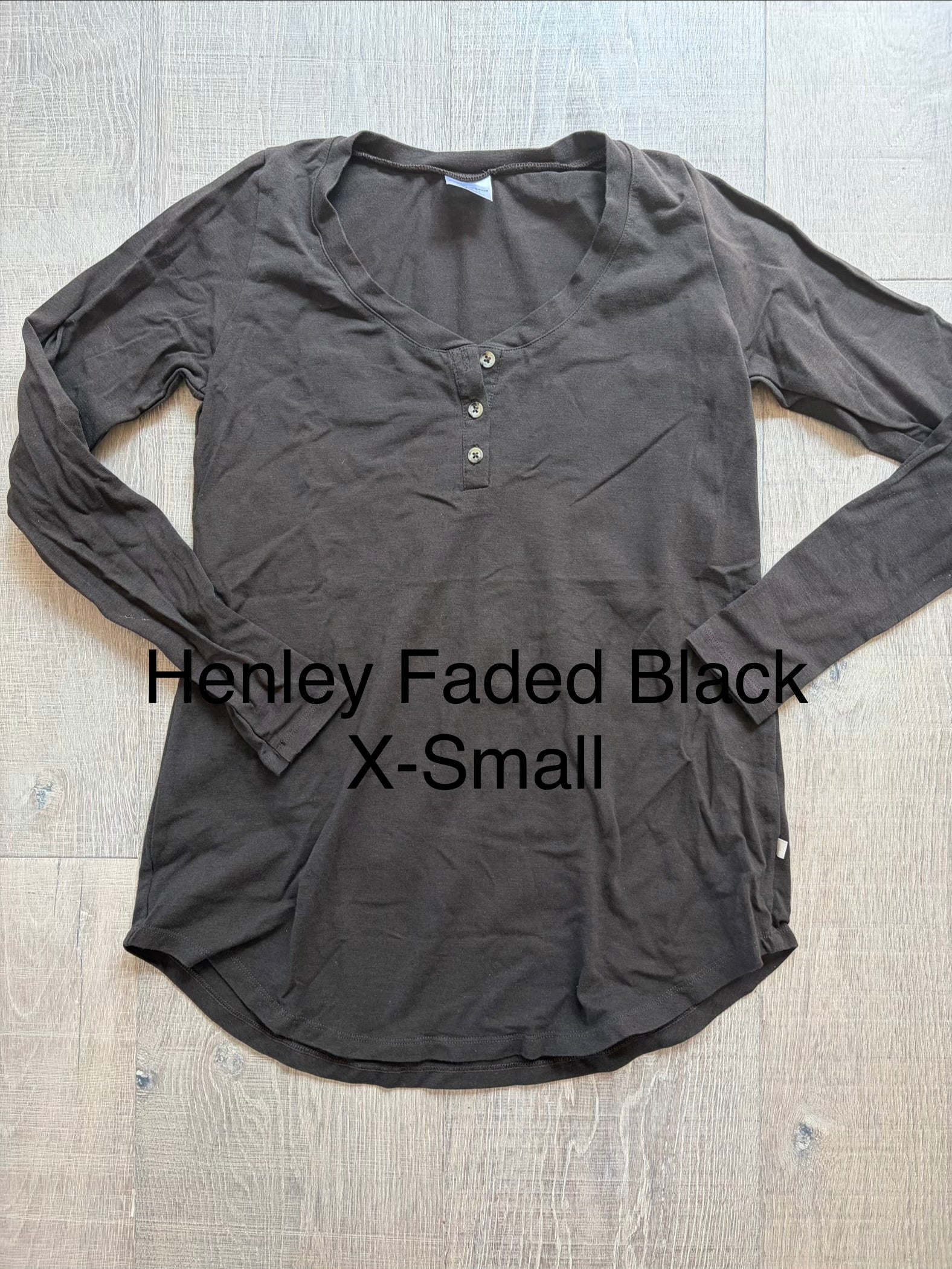 J&L Henley Faded Black X-Small