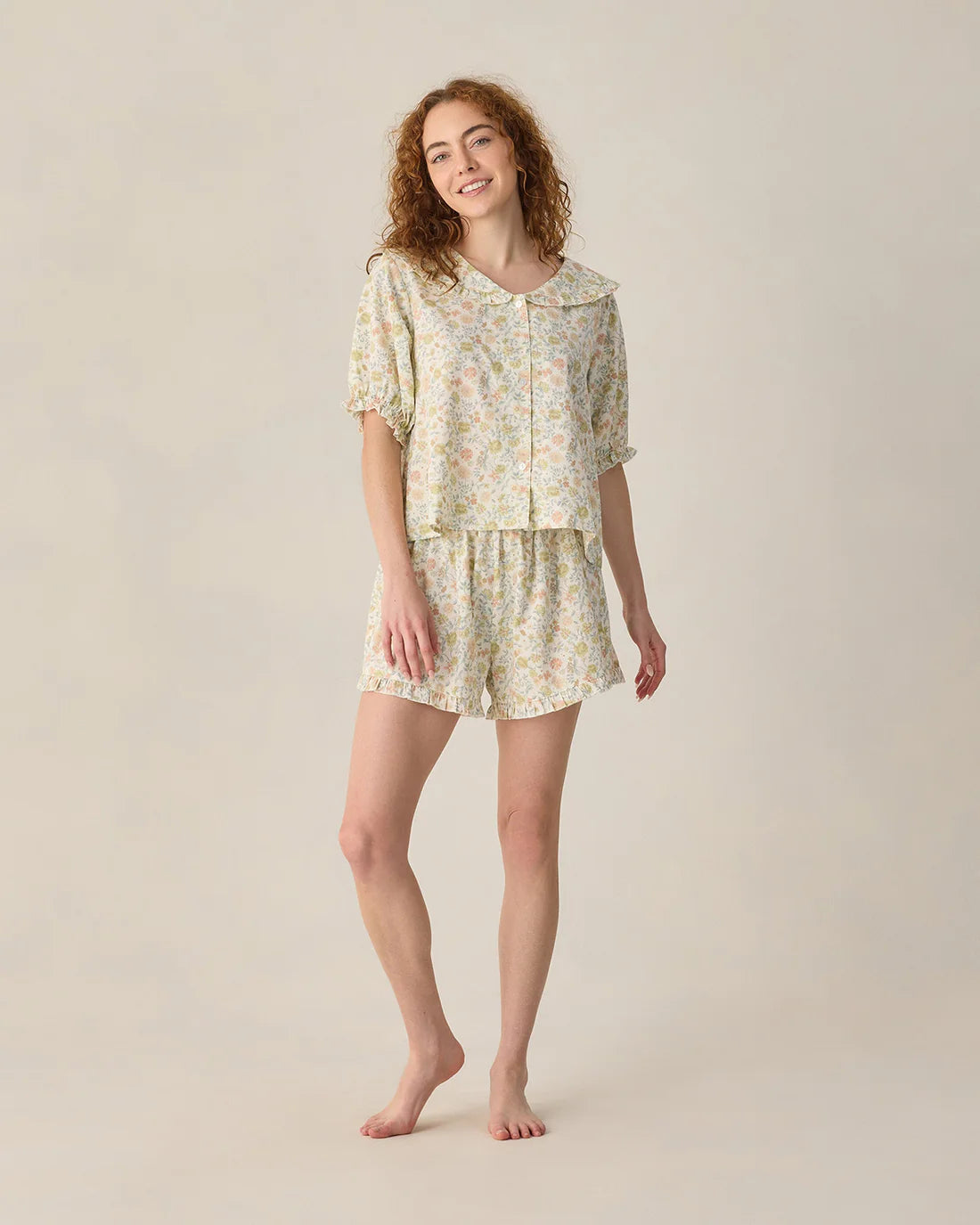 Delilah Pajama Set Citron Bloom