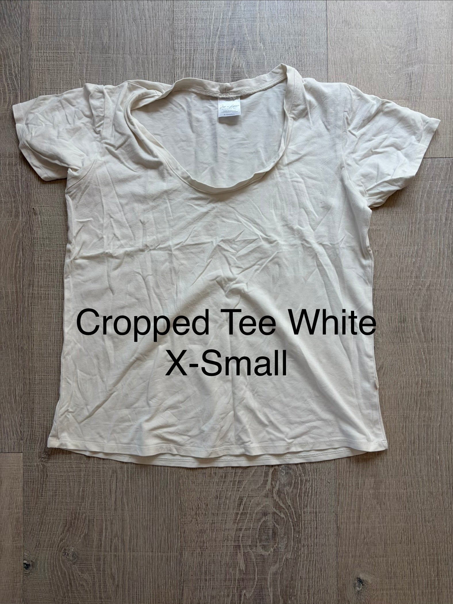 J&L Cropped Tee White X-Small