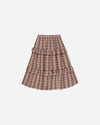 Ruffled Midi Skirt Autumn Plaid