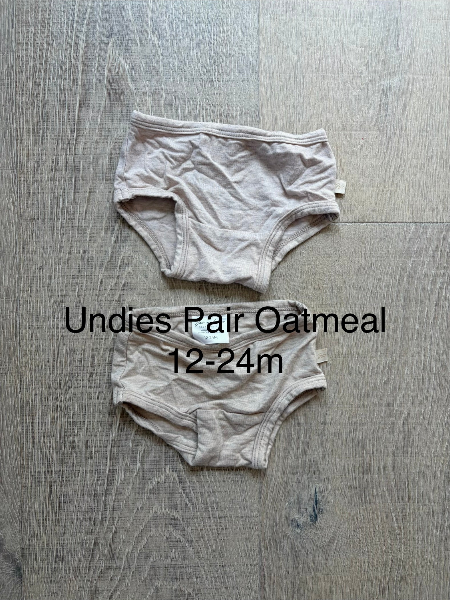 J&L Undies Pair Oatmeal 12-24m