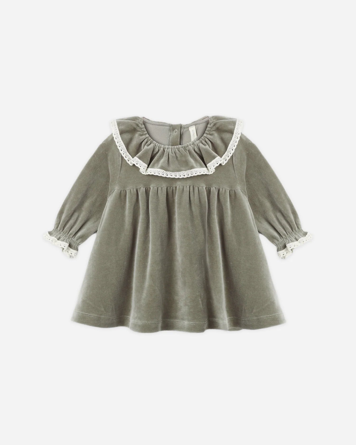 Velour Baby Dress Spruce