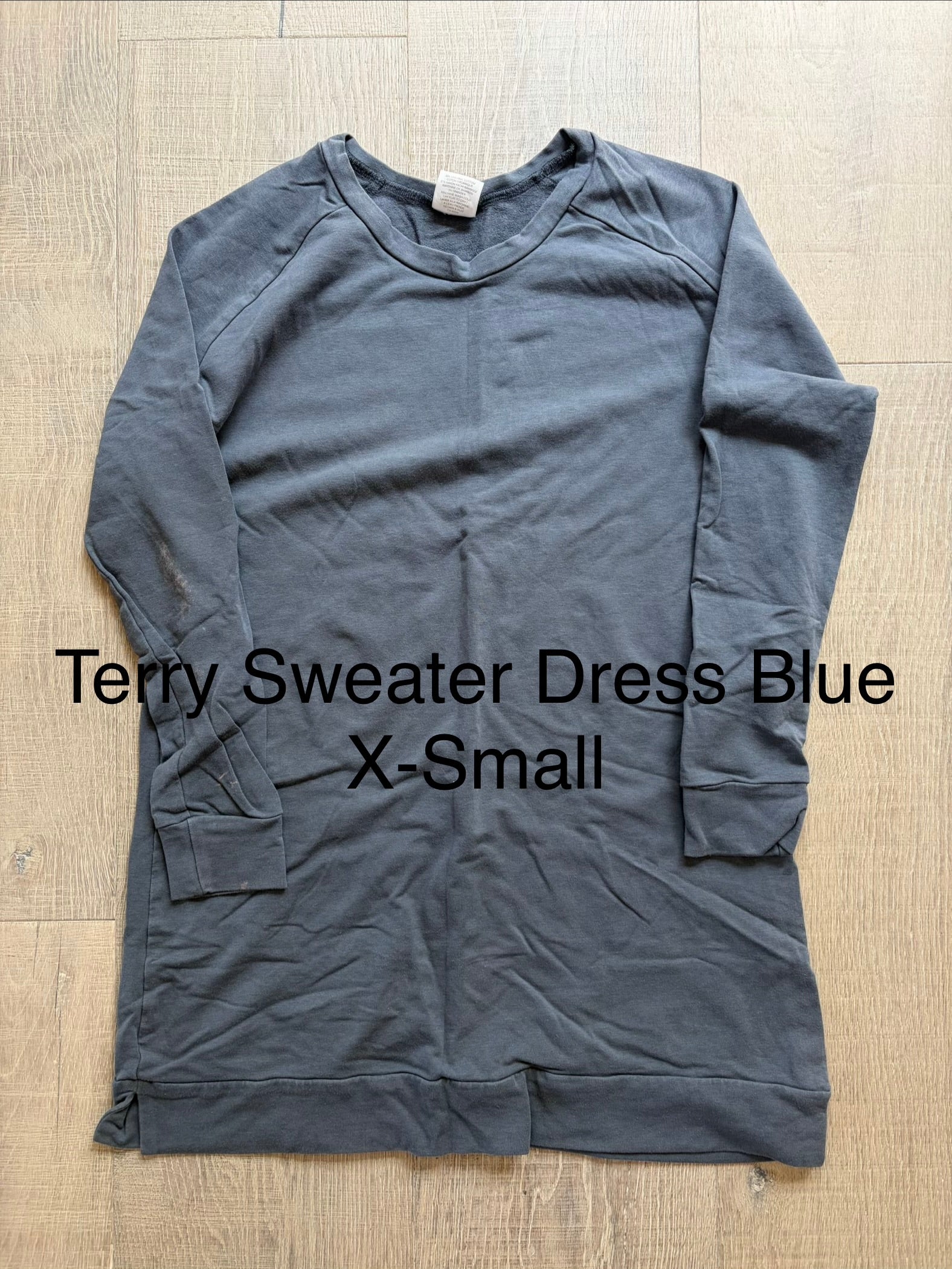 Terry Sweater Dress Blue X-Small