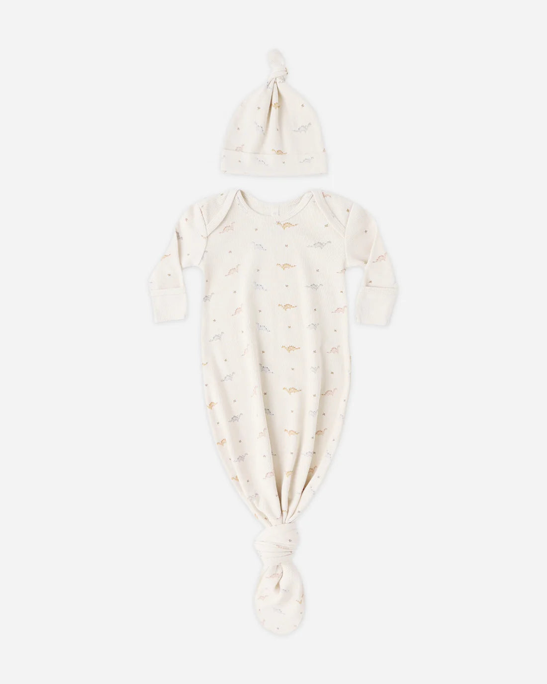 Knotted Baby Gown + Hat Set Dinos