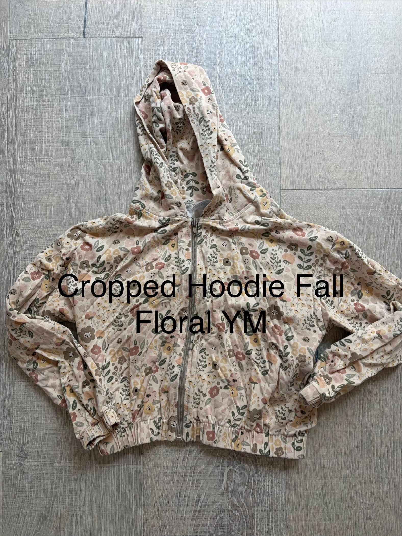J&L Cropped Hoodie Fall Floral YM