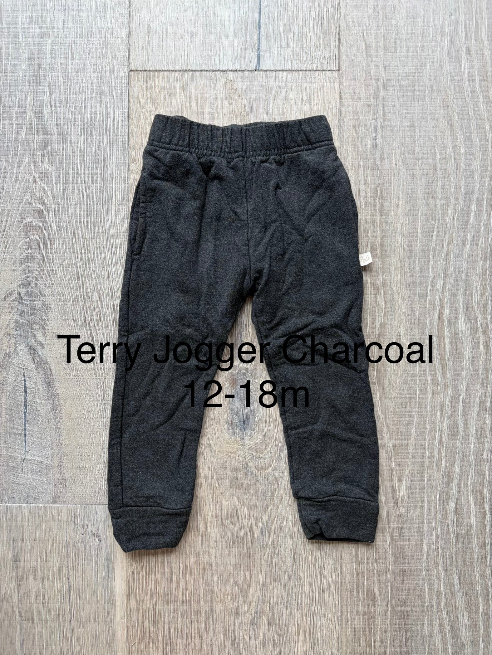 J&L Terry Jogger Charcoal 12-18m