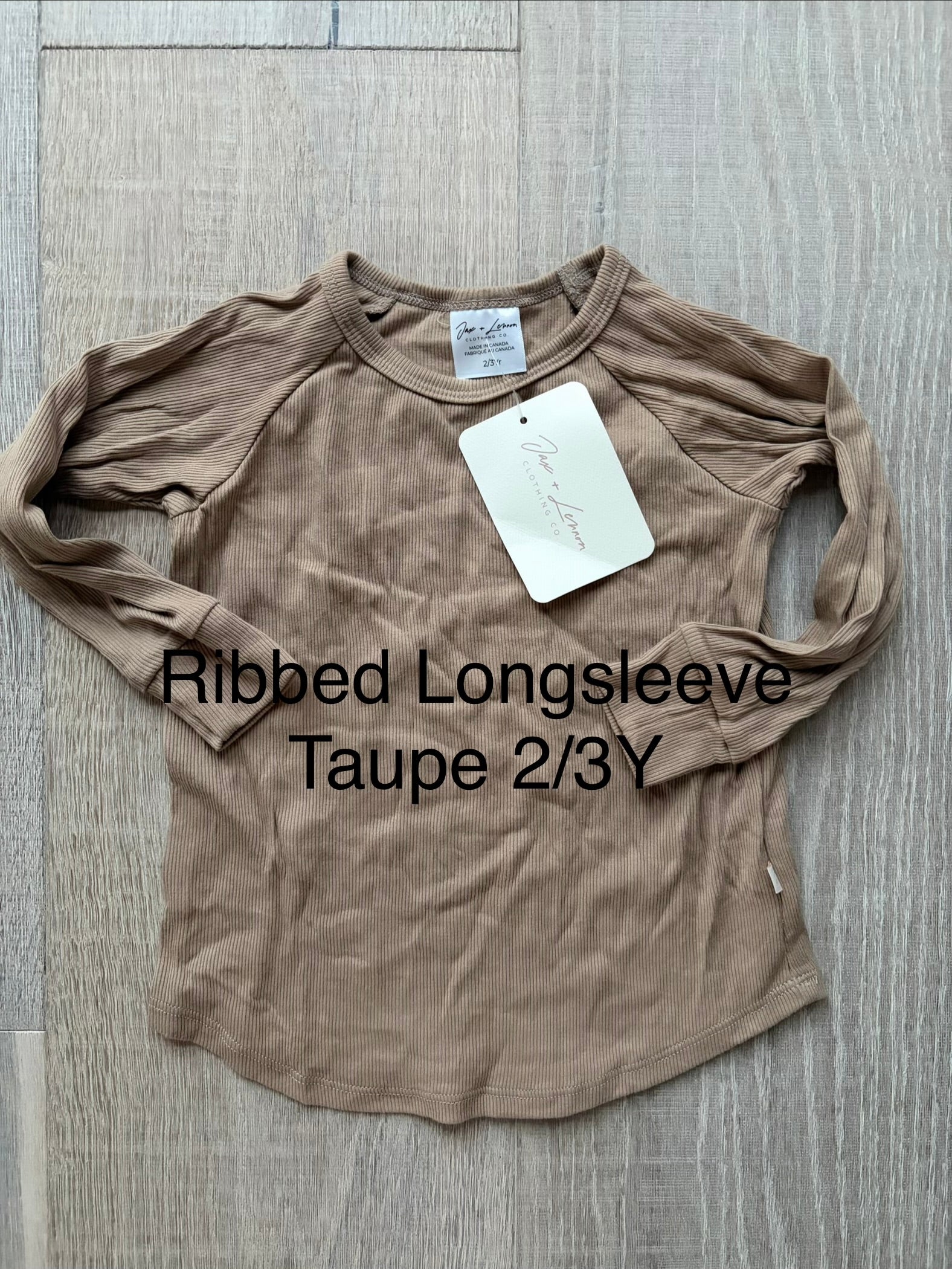 Ribbed Longsleeve Taupe 2/3Y