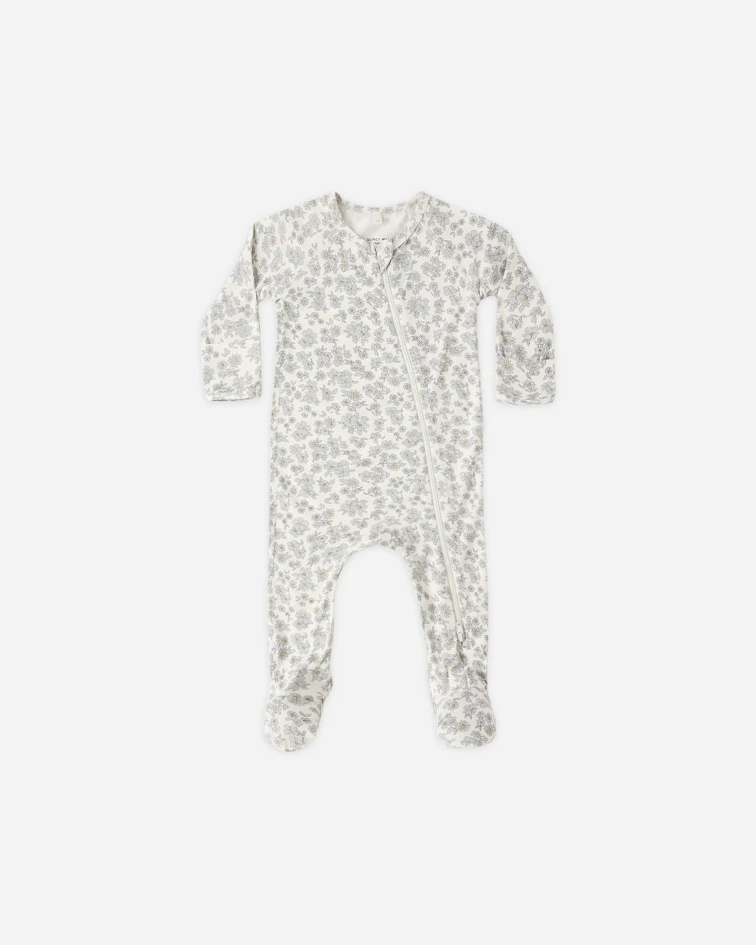 Bamboo Zip Footie Blue Floral