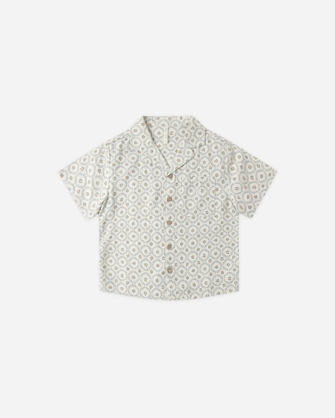 Lapel Collar Shirt Green Fleur
