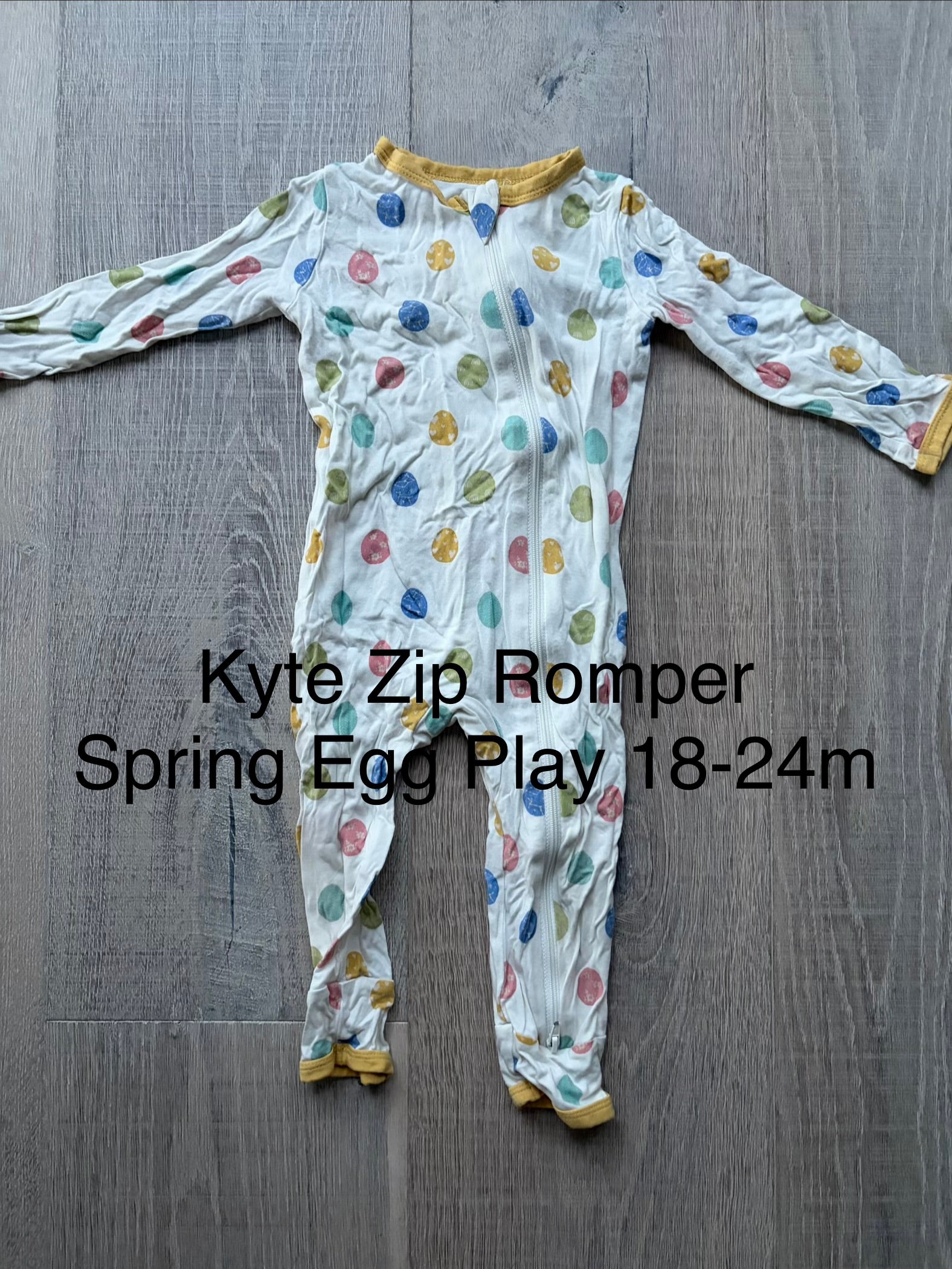 Kyte Zip Romper Spring Egg Play 18-24m