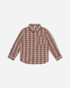 Collared Long Sleeve Shirt Autumn Plaid