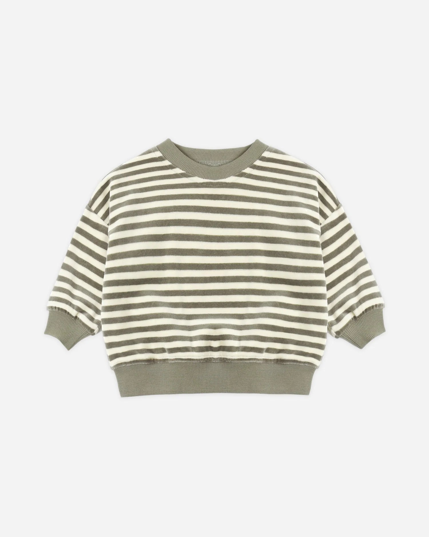 Velour Relaxed Sweatshirt Spruce Stripe