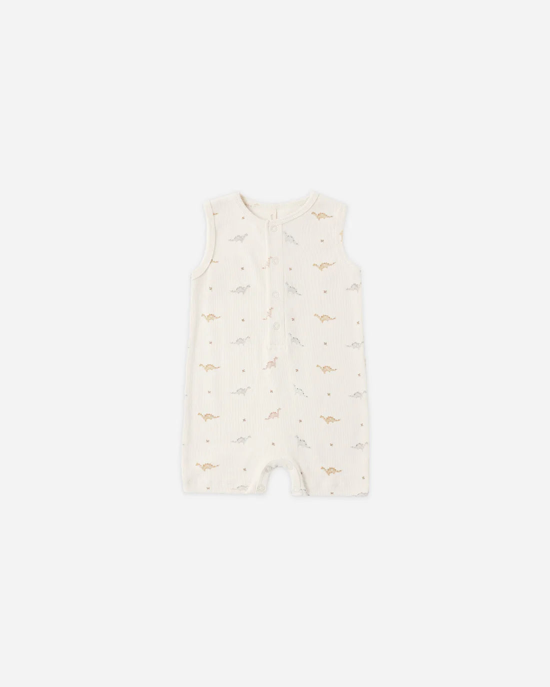 Ribbed Henley Romper Dinos