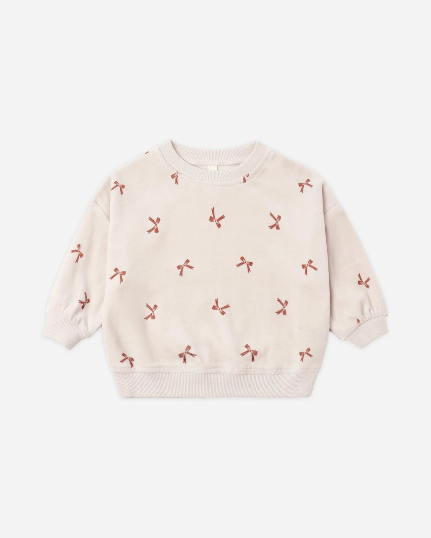 Velour Relaxed Sweatshirt Red Bows