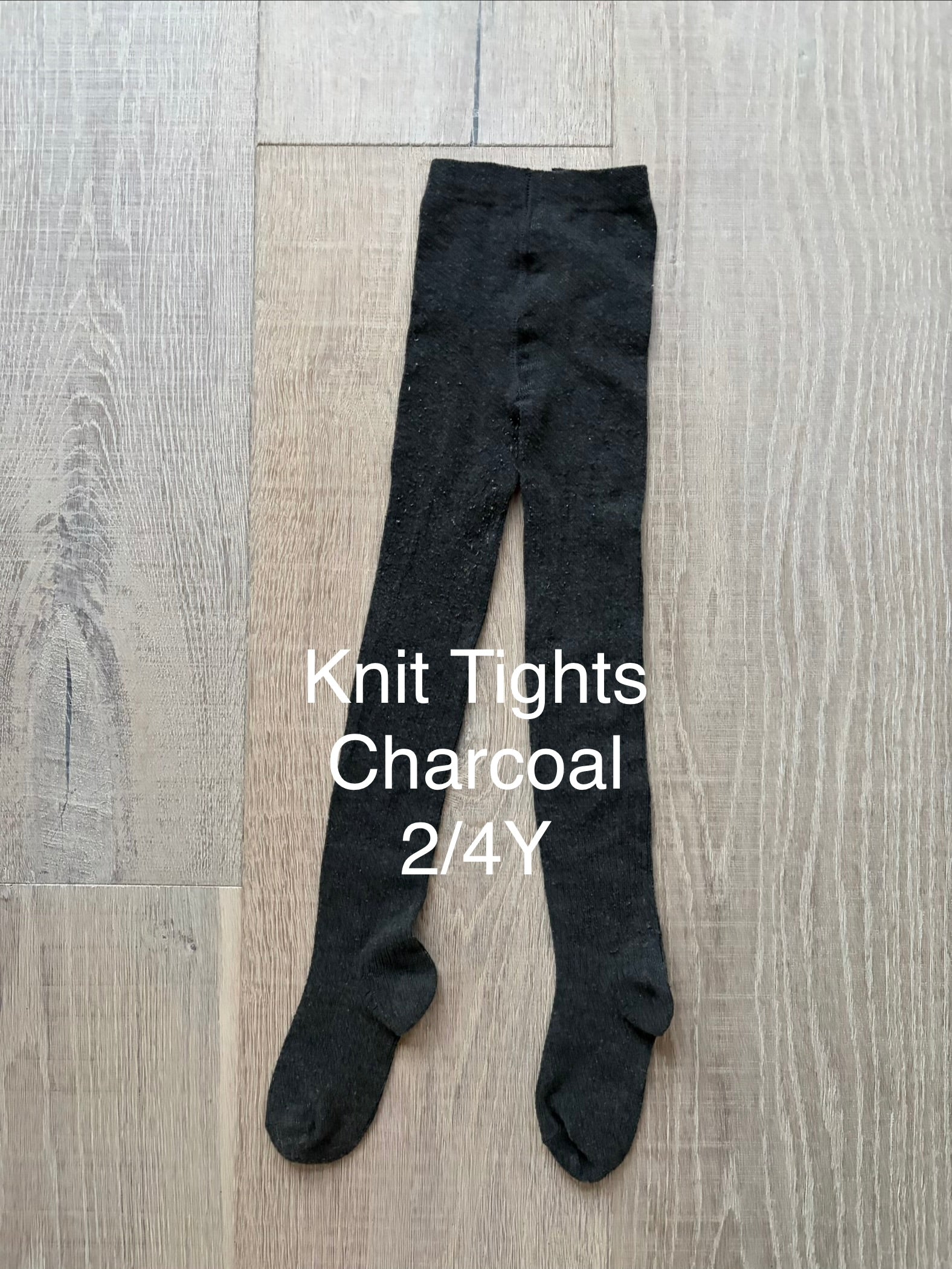 Knit Tights Charcoal 2/4Y