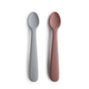 Silicone Feeding Spoons 2pk (Stone/CloudyMauve)