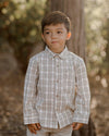 Collared Long Sleeve Shirt Pewter Plaid