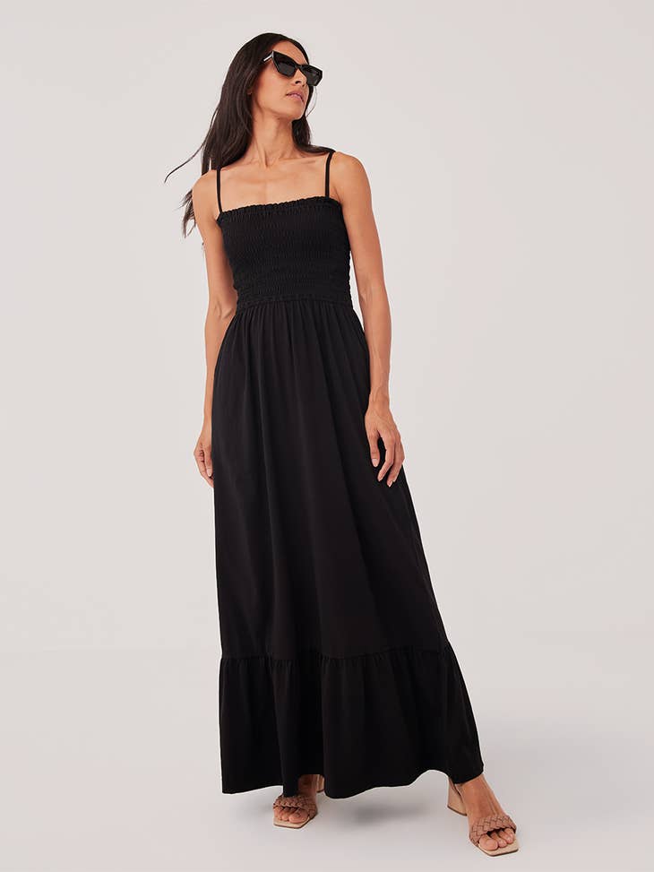 Women's The Soire Smocked Maxi Dress Black - Mike & Jojo Baby Boutique Women's The Soire Smocked Maxi Dress Black - Mike & Jojo Baby Boutique