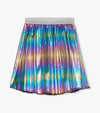 Girls Metallic Rainbow Mid Length Skirt