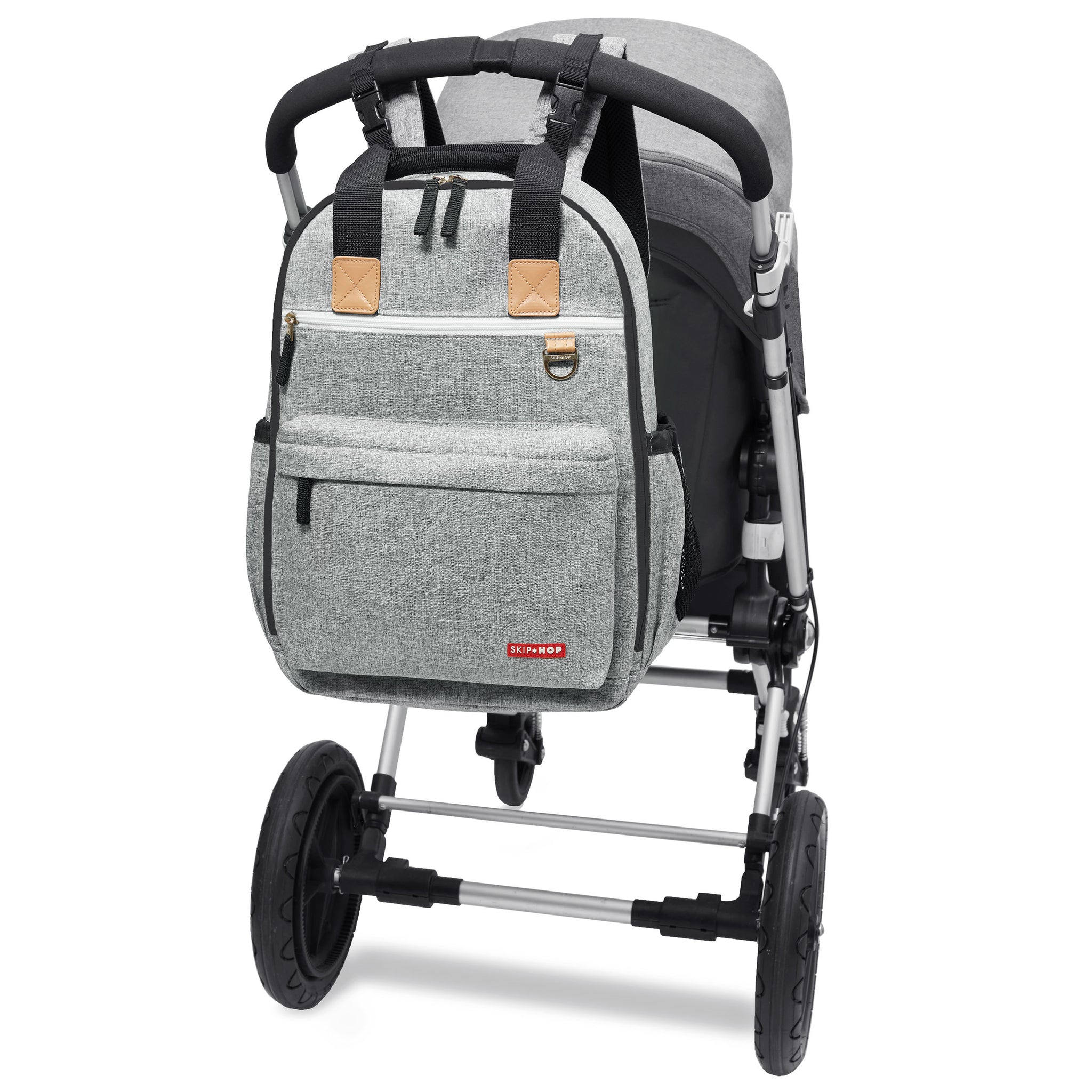 Duo Backpack Grey Melange Mike Jojo Baby Boutique