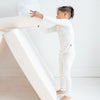 Kids Youth Rib-Knit Pajama Set Cream