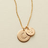 Moon and Stars Disc Necklace - 1/2" & 3/8"