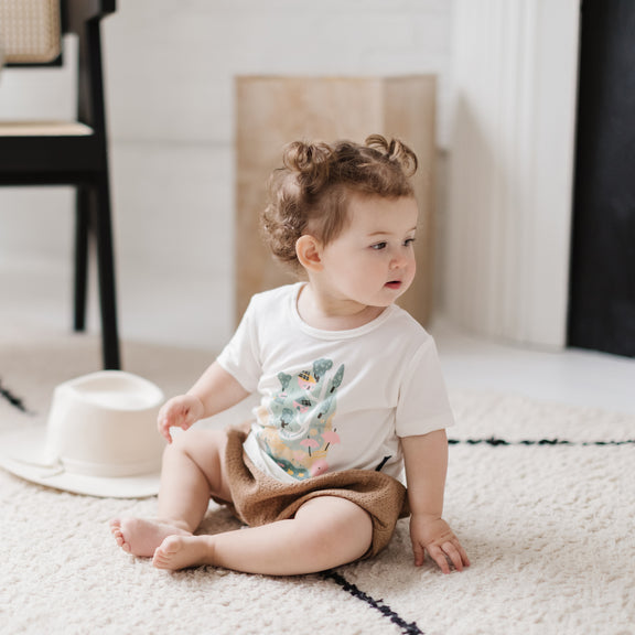 Basic Graphic Tee in White - Sam's Village