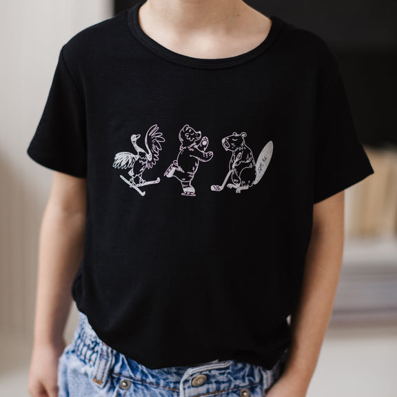 Basic Graphic Tee in Black - Sam's Canadian Friends