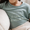 Basic Graphic Tee in Teal - It Takes a Village