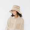 Kids Sal Crochet Bucket Hat - Natural Striped
