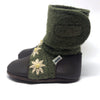 Embroidered Felted Wool Booties Fall Daisy