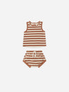 Terry Tank & Short Set Amber Stripe